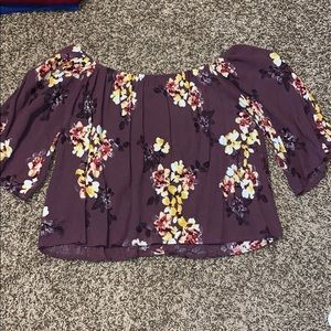 floral off the shoulder shirt!